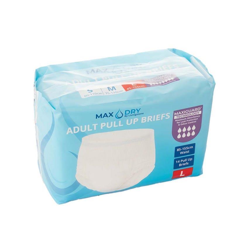 Livingstone Adult Pull Up Brief Pants Super Absorbent Large 85-155cm 14 Pieces/Pack