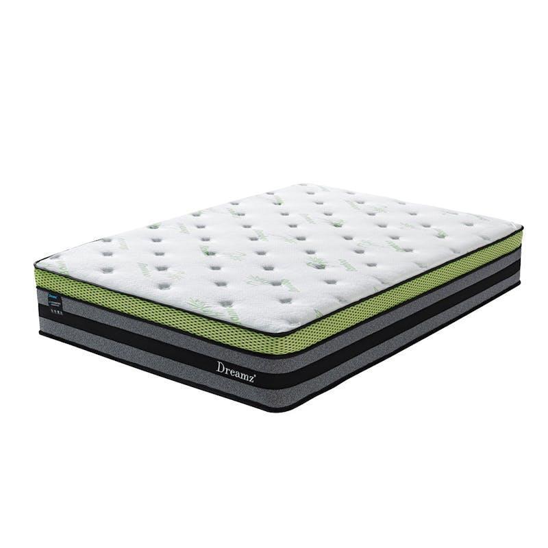 DreamZ Cooling Mattress Pocket Spring Euro Top Bed Foam 7 Zone 30cm Double