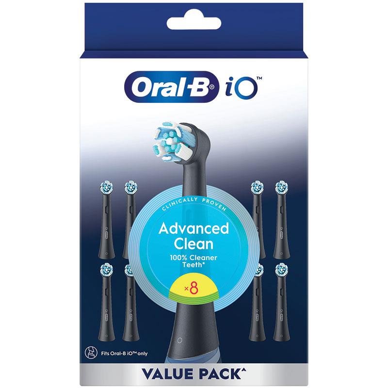 Buy Oral B Power Toothbrush iO Advanced Clean Refills Black 8 Pack ...