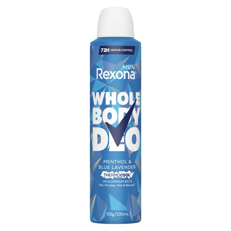 Rexona Men Whole Body Deodorant Aerosol Thermocool Menthol & Blue Lavendar 230ml