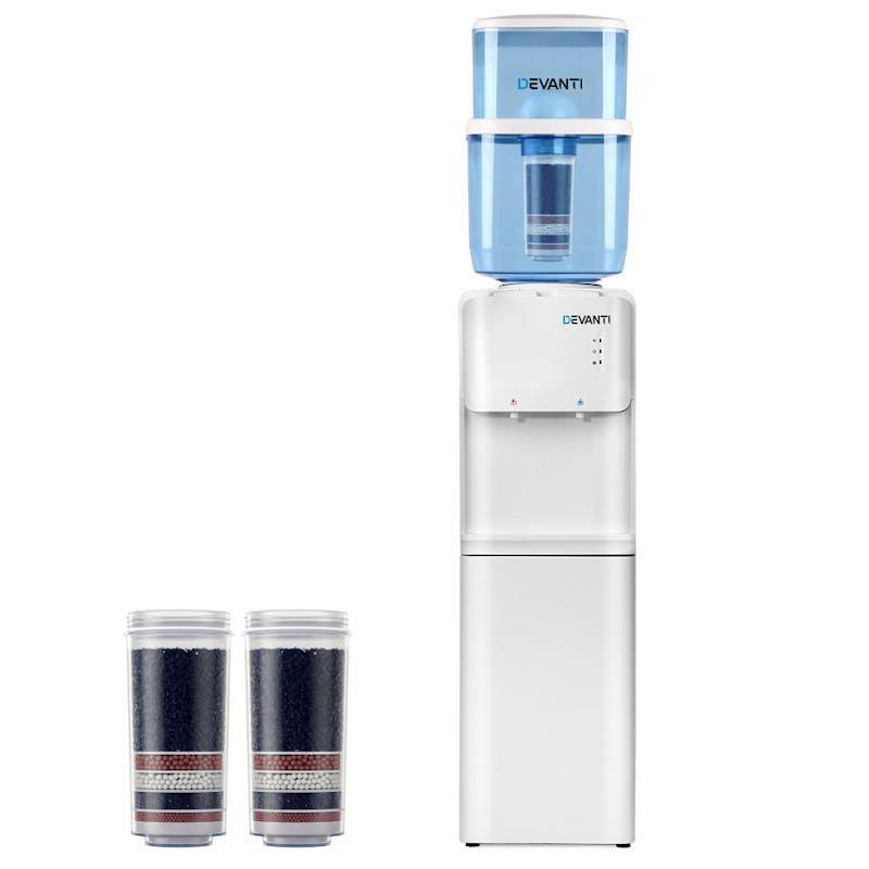 Devanti Water Cooler Dispenser Stand 22L Bottle White w/2 Filter 1Unit