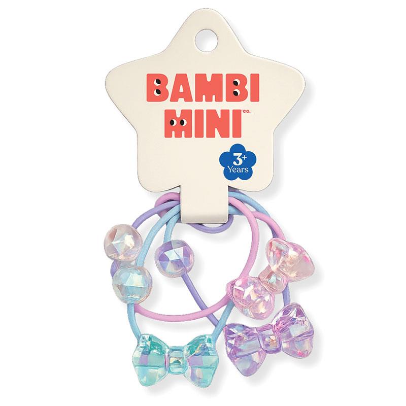 Bambi Mini Co. Accessories Candy Bow Hair Elastics Peach/Green/Lilac