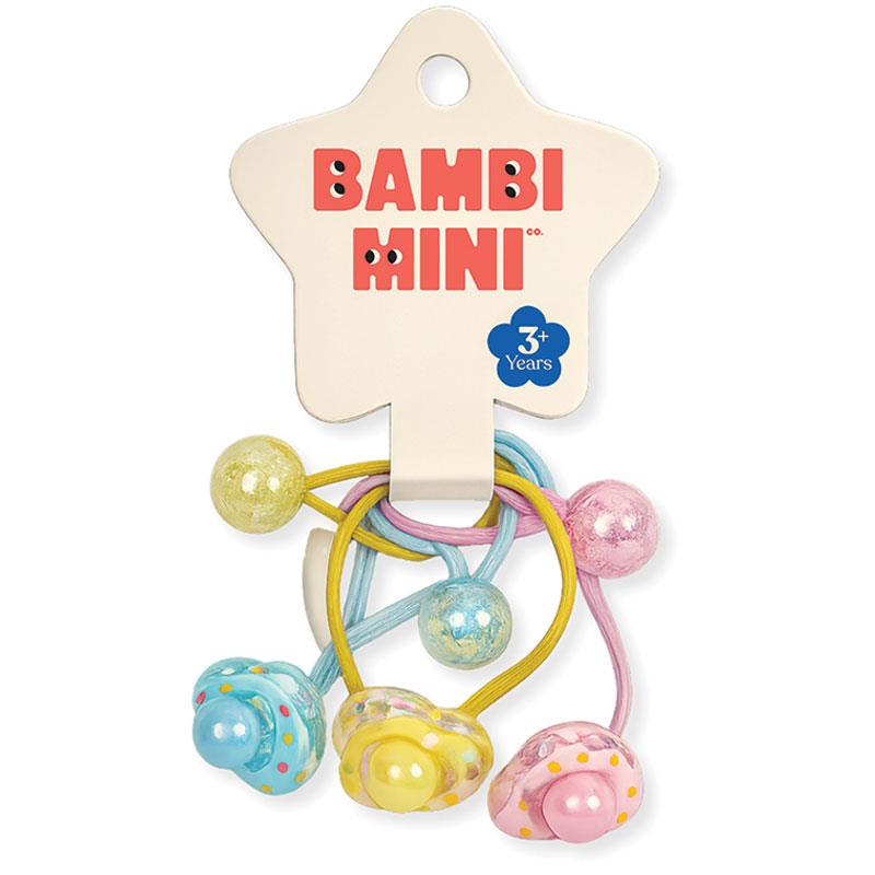 Bambi Mini Co. Accessories Candy Heart Hair Elastics Pink/Blue/Yellow
