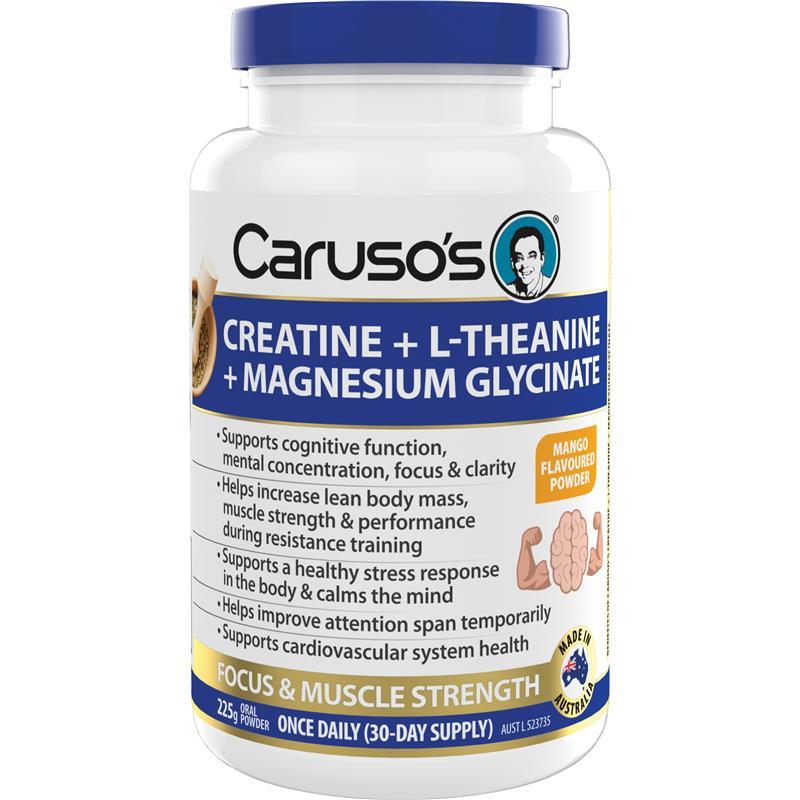 Carusos Creatine + L Thean + Mag-Gly Powder 225g