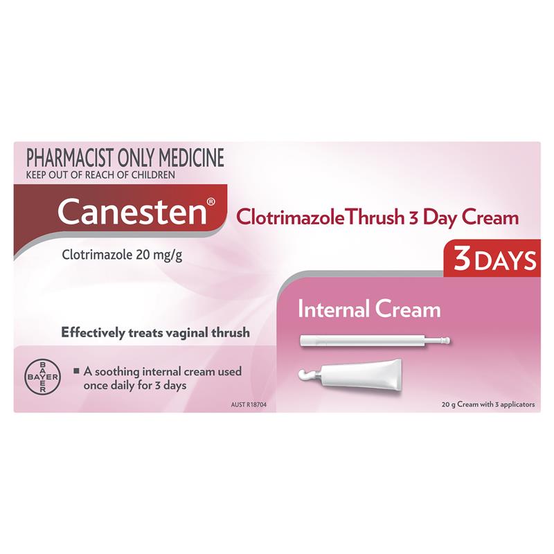 Buy Canesten 3 Day Thrush Treatment Internal Cream Clotrimazole S3 Online At Chemist Warehouse® 