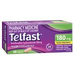 Telfast 180mg Tablets - Hayfever Allergy Relief - Non-Drowsy Antihistamine - 30 Pack
