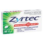 Zyrtec Allergy & Hayfever Antihistamine Tablets 10 Pack