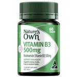 Nature's Own Vitamin B3 500mg - Vitamin B for Energy & Skin Health - 60 Tablets
