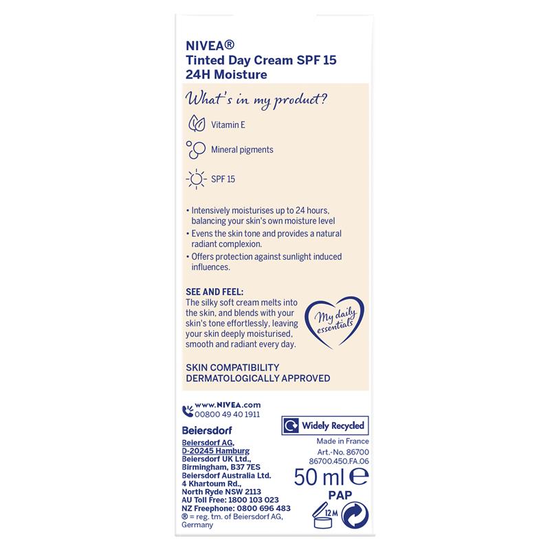 Buy NIVEA Daily Essentials Tinted Face Moisturiser Cream Light 50ml