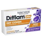 Difflam Plus Dry Cough Blackcurrant 24 Lozenges