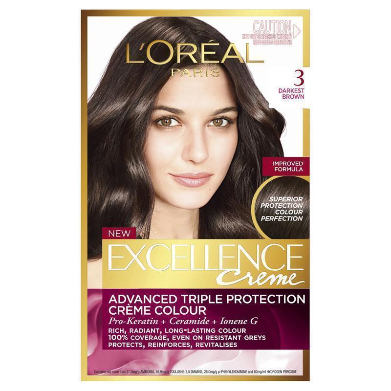 Buy L'Oreal Excellence Creme - 3 Darkest Brown Online at Chemist Warehouse®