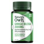 Nature's Own Ginkgo Biloba 2000mg - Memory Support - 100 Tablets