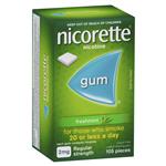 Nicorette Quit Smoking Regular Strength Fresh Mint Chewing Gum 2mg 105 Pieces