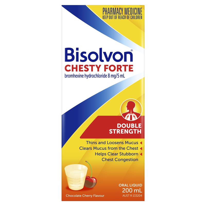 Buy Bisolvon Chesty Forte Cough Liquid 200mL Online at Chemist Warehouse®