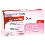Canesoral Duo Thrush Treatment Oral Capsule & External Cream - Fluconazole + Clotrimazole (S3)