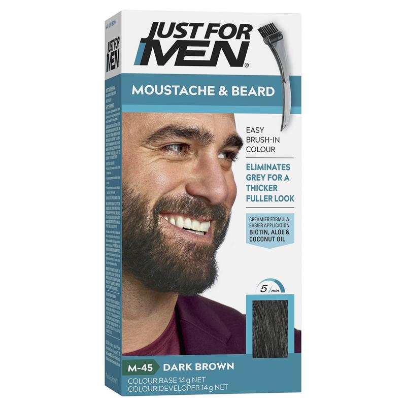 Buy Just for Men Moustache & Beard Colour M-45 Dark Brown Online at Chemist  Warehouse®