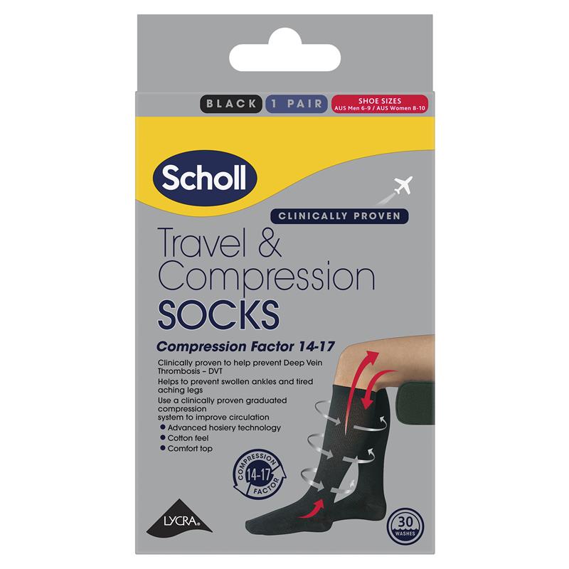 Scholl Flight Socks Sheer Size 6.5-8 2 Pairs