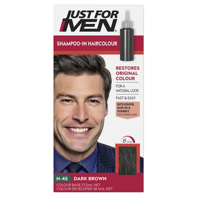Buy Just for Men Hair Colour H-45 Dark Brown Online at Chemist Warehouse®