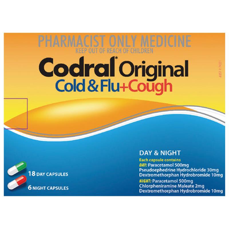 Codral Original Cough Cold & Flu 24 Capsules