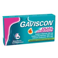 Buy Gaviscon Dual Action Chewable Tablets Peppermint Heartburn ...