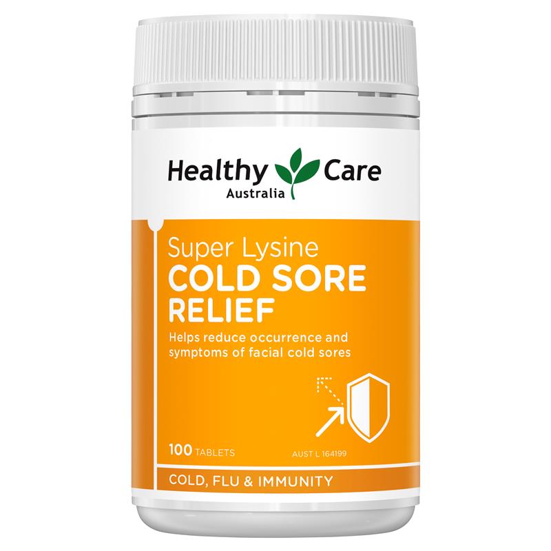 Buy Healthy Care Super Lysine Cold Sore Relief 1000mg 100 Tablets 