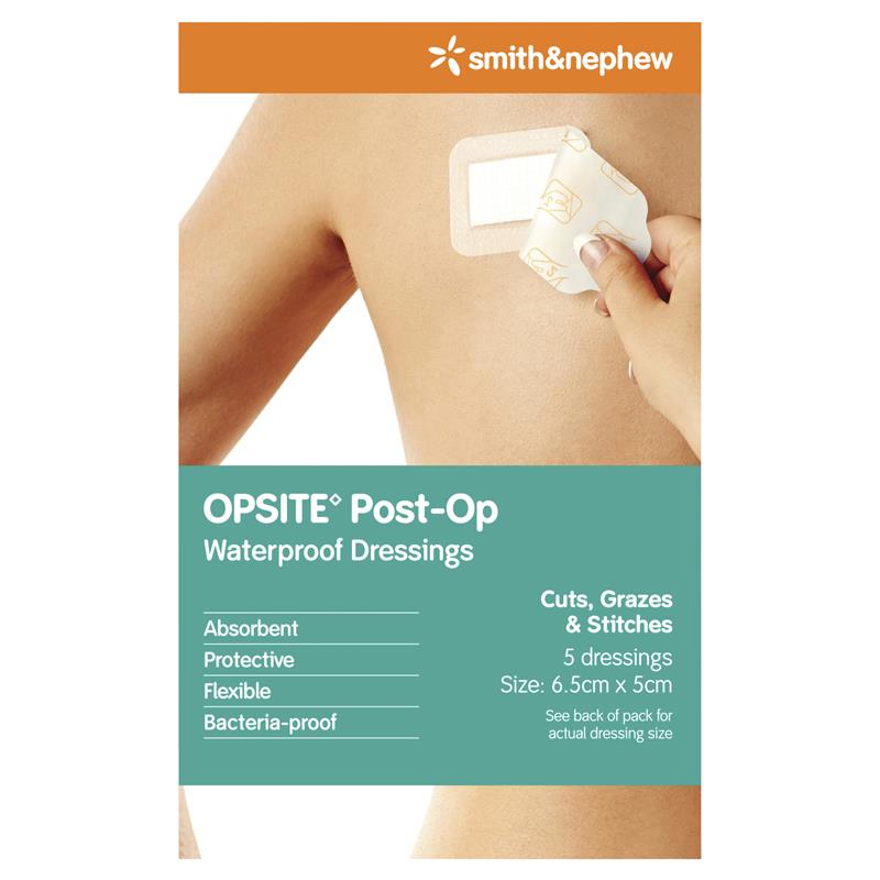 Buy Opsite Post-Op 6.5cm x 5cm 5 Pack Online at Chemist Warehouse®