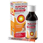 Nurofen For Children 3 months - 5 years Pain and Fever Relief 100mg/5mL Ibuprofen Strawberry 200mL