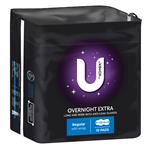 U by Kotex Extra Overnight Pads Wing 10 Pack