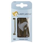 Lady Jayne Fringe Pins, Brown, 5 Cm, Pk50