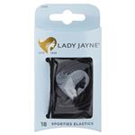 Lady Jayne Super Hold Elastics, Thin, Black, Pk 18