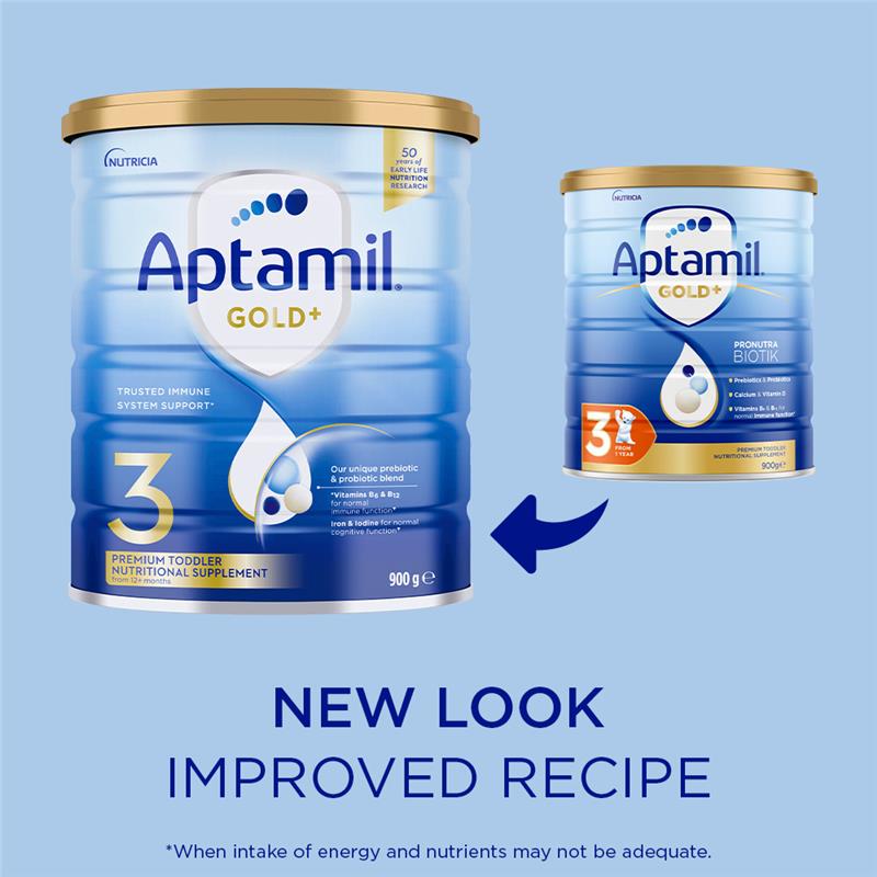 Buy Aptamil Gold+ 3 Toddler Nutritional Supplement From 1 Year 900g Online  at Chemist Warehouse®