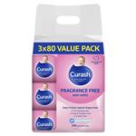 Curash Babycare Fragrance Free Wipes 3 x 80