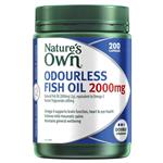 Nature's Own Odourless Fish Oil 2000mg - Source of Omega-3 - 200 Capsules