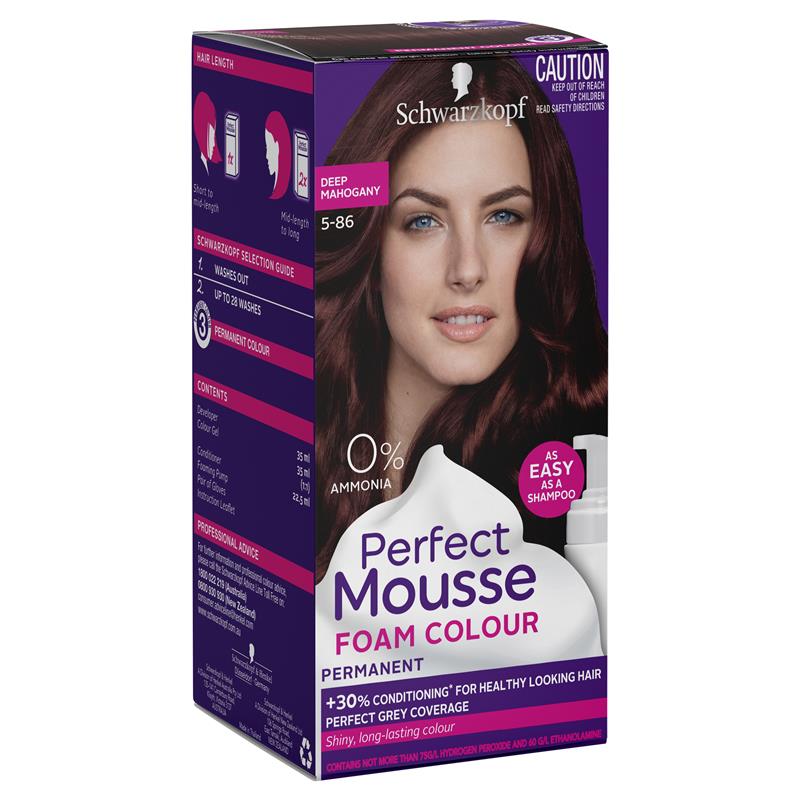 Pogo stick sprong Feest plannen Buy Schwarzkopf Perfect Mousse 5-86 Deep Mahogany Online at Chemist  Warehouse®