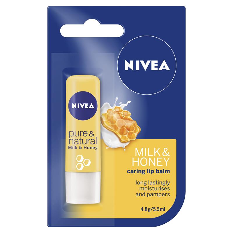 Nivea Lipcare Pure & Natural Milk & Honey 4.8g