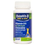 OsteVit-D One-A-Day Vitamin D3 & Calcium Chewable – 1000IU Vitamin D3 & 600mg Calcium to support Bone Density & Strength – 60 Chewable Tablets