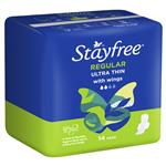 Stayfree Ultra Thin Regular Sanitary Pads With Wings 14 Pack