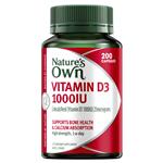 Nature's Own Vitamin D 1000IU for Bone Health 200 Capsules