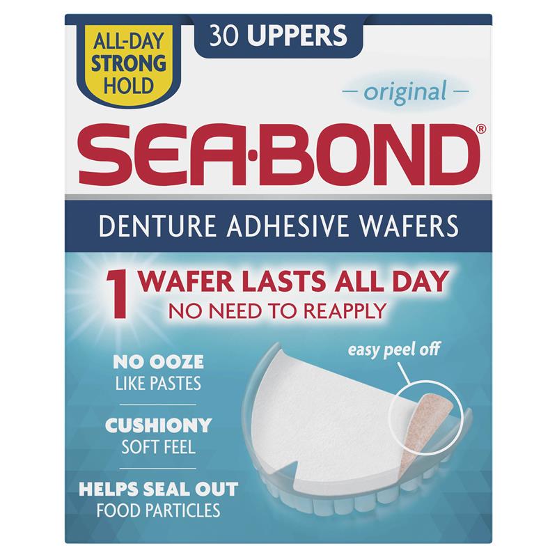 4 Pack Sea Bond Denture Adhesive Wafers Uppers Fresh Mint 