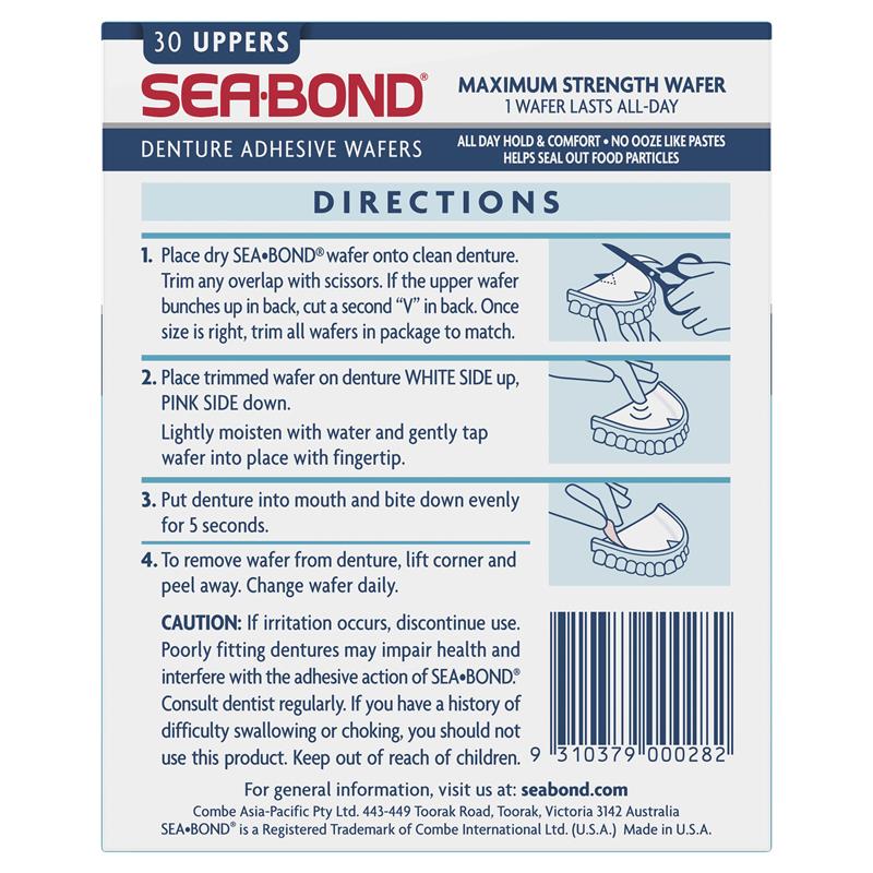 Buy Sea Bond Denture Adhesive Uppers 30 Online at Chemist Warehouse®