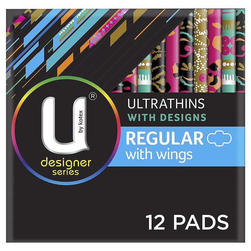 Buy U By Kotex Designer Series Ultrathins Pads Wing Regular 12 Pack Online  at Chemist Warehouse®