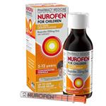 Nurofen For Children 5-12yrs Pain and Fever Relief Concentrated Liquid 200mg/5mL Ibuprofen Orange 200mL
