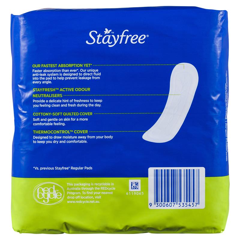 Buy Stayfree Regular Sanitary Pads 20 Pack Online at Chemist Warehouse®