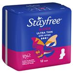 Stayfree Ultra Thin Super With Wings 12 Pads