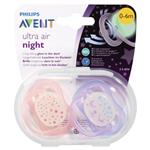 Avent Ultra Air Night Soother 0-6 Months 2 Pack