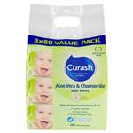 Curash Babycare Aloe Vera & Chamomile Wipes 3 x 80