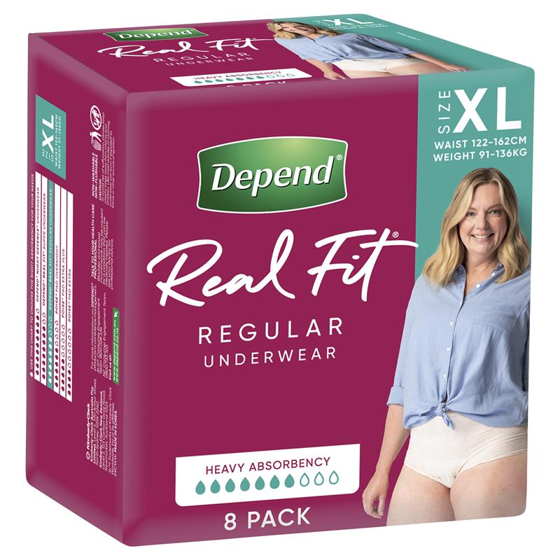 Buy Depend Real Fit Underwear Female X Large 8 Online at Chemist Warehouse®