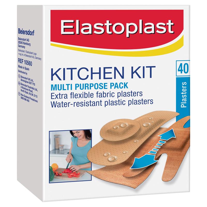 Elastoplast 10560 Fabric /Plastic Kitchen Kit 40 Assorted Strips