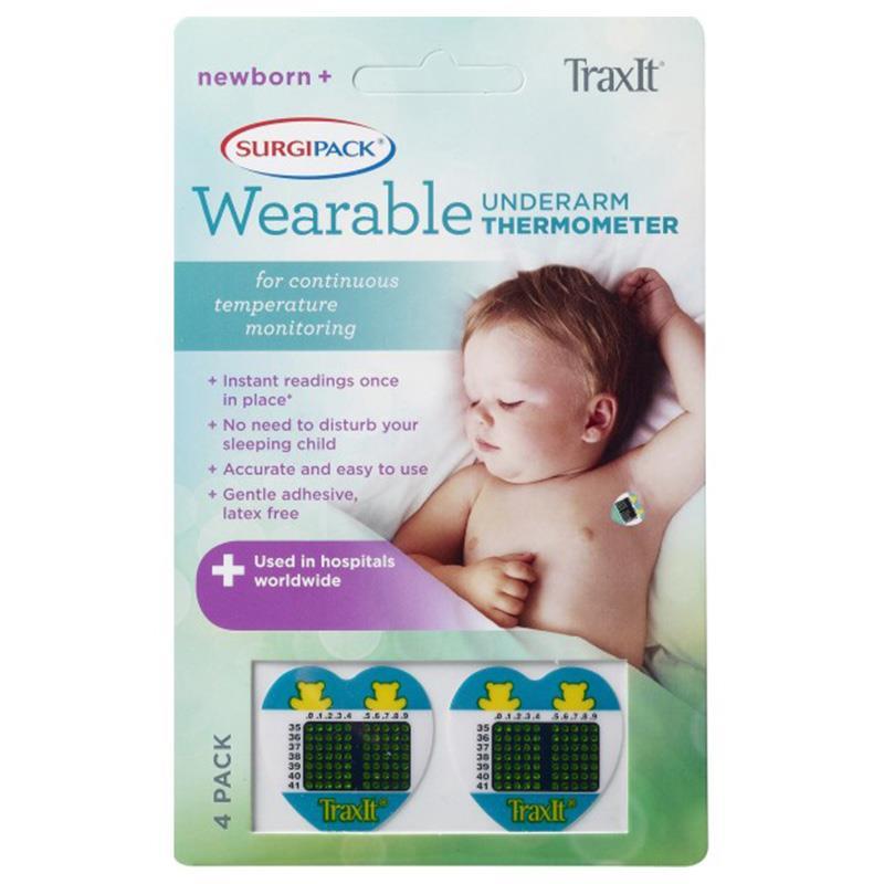 Surgipack TraxIt Wearable Underarm Thermometer 4 Pack 