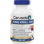 Carusos King Krill 2000mg + Vitamin D3 30 Capsules